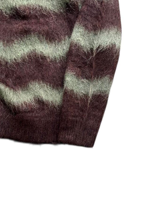 MOHAIR BORDER SWEATER / BROWN [SIZE: S USED]