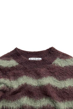 画像をギャラリービューアに読み込む, MOHAIR BORDER SWEATER / BROWN [SIZE: S USED]
