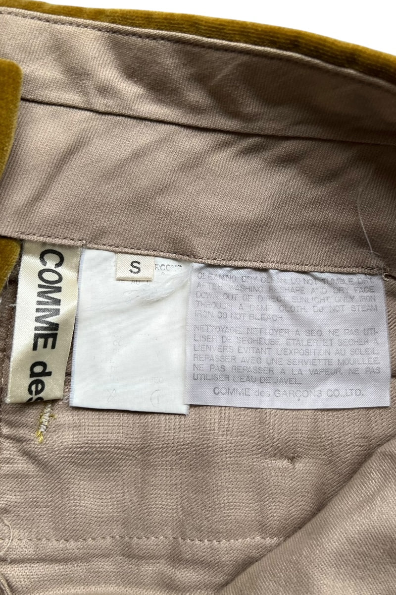 MADE IN JAPAN 80-90'S VELOUR SLACKS PANTS / YELLOW [SIZE: S USED]