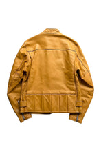画像をギャラリービューアに読み込む, MADE IN USA 70'S ZIP LEATHER SINGLE RIDERS JACKET MUSTARD / YELLOW [SIZE: 40 USED]
