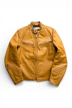 画像をギャラリービューアに読み込む, MADE IN USA 70'S ZIP LEATHER SINGLE RIDERS JACKET MUSTARD / YELLOW [SIZE: 40 USED]
