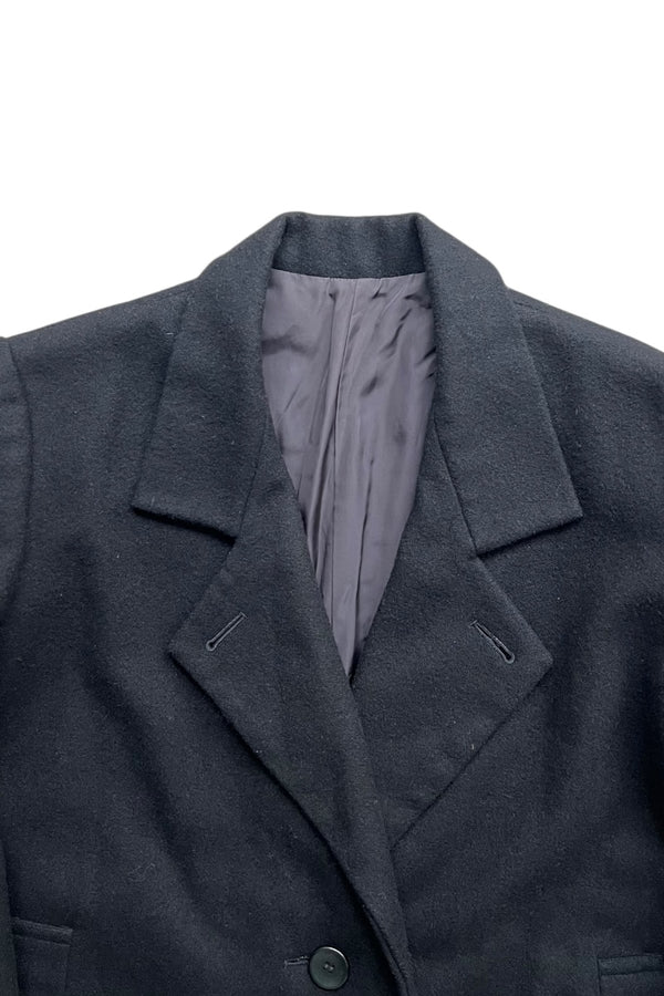 MADE IN JAPAN 80'S WOOL CHESTERFIELD COAT / BLACK [SIZE: S USED]