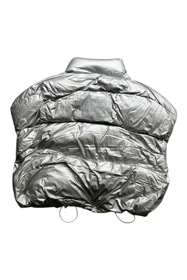 NYLON DOWN VEST / SILVER [SIZE: XXS USED]