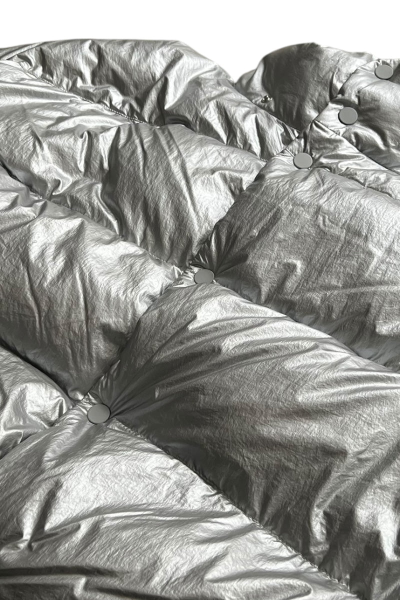 NYLON DOWN VEST / SILVER [SIZE: XXS USED]