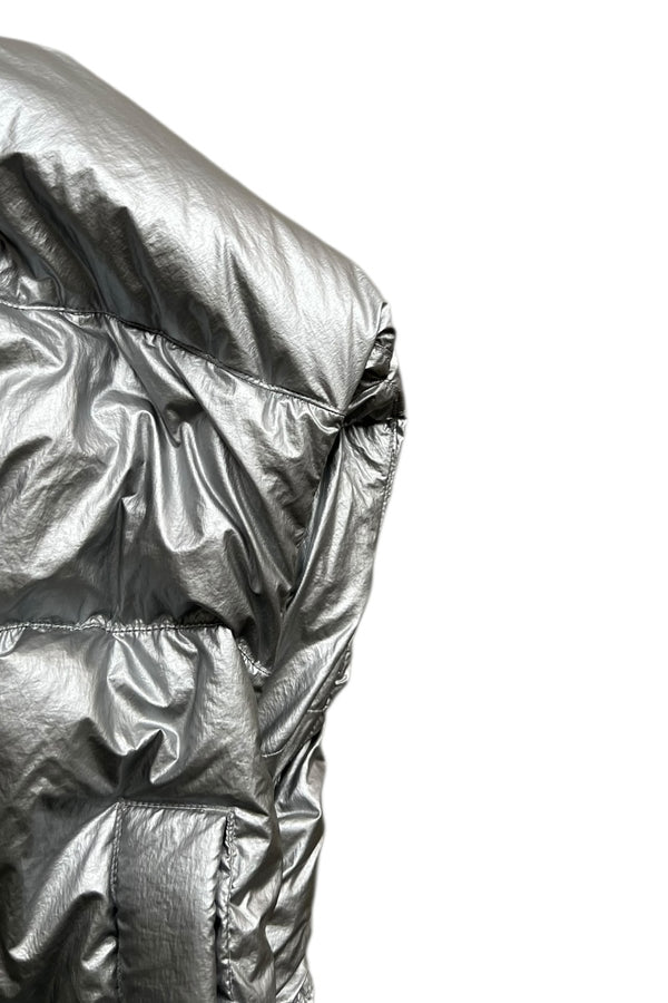 NYLON DOWN VEST / SILVER [SIZE: XXS USED]