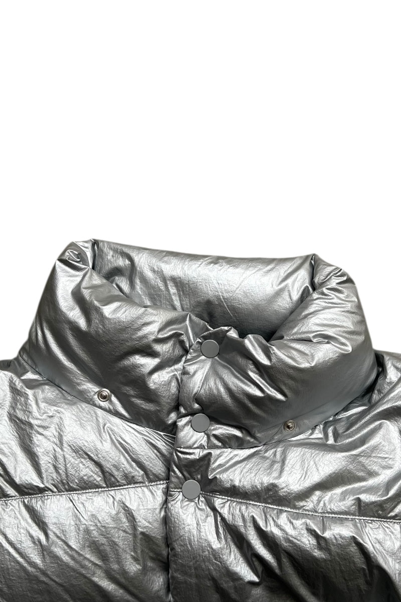 NYLON DOWN VEST / SILVER [SIZE: XXS USED]