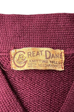 画像をギャラリービューアに読み込む, MADE IN USA 61'S WOOL V-NECK KNIT SWEATER / BURGUNDY [SIZE: M USED]
