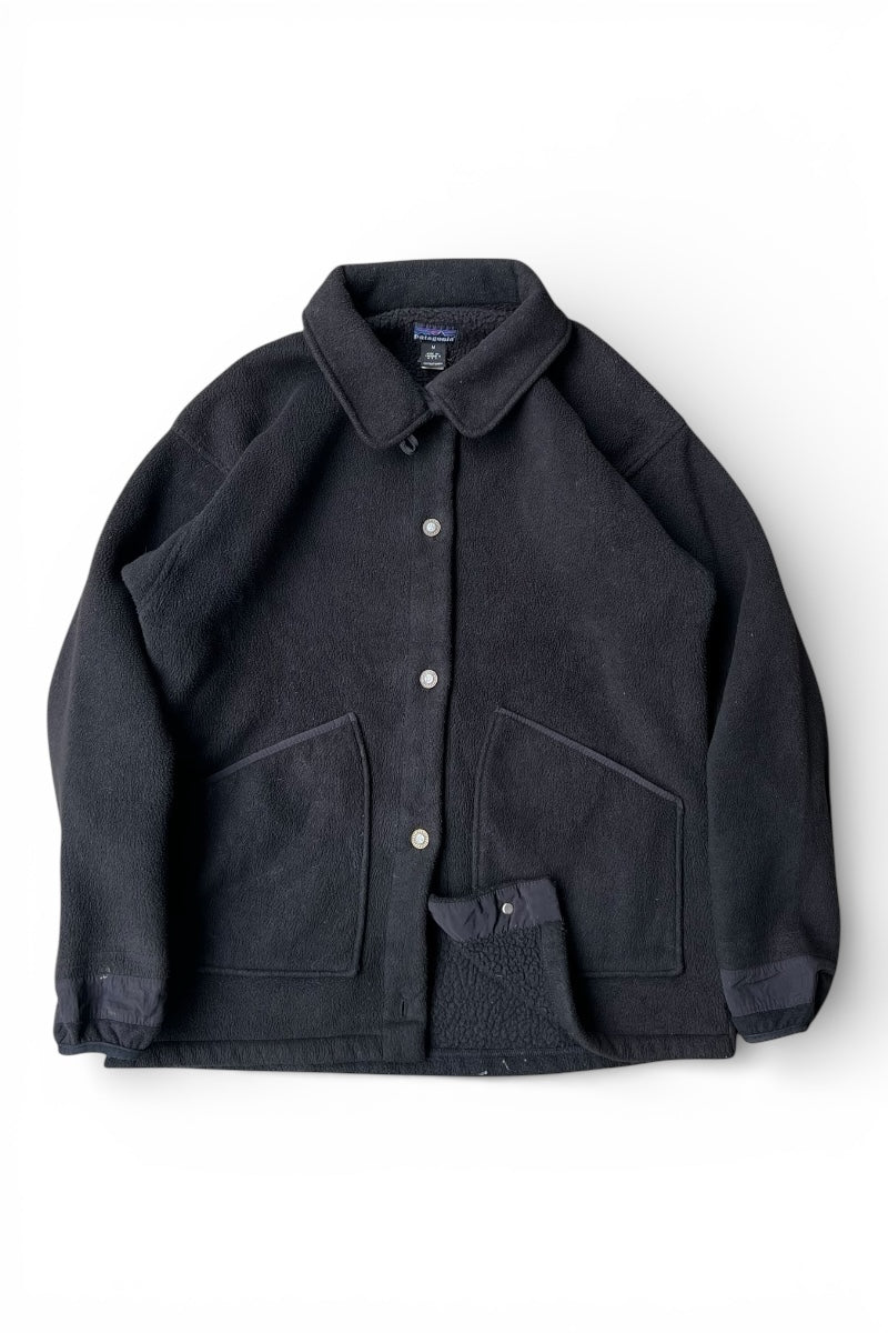 MADE IN USA 90'S-Y2K EARLY 00'S SHIRRING COAT / BLACK [SIZE: M USED]