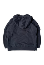 画像をギャラリービューアに読み込む, MADE IN ITALY SWITCHING HOODIE SWEATSHIRT / BLACK [SIZE: L USED]
