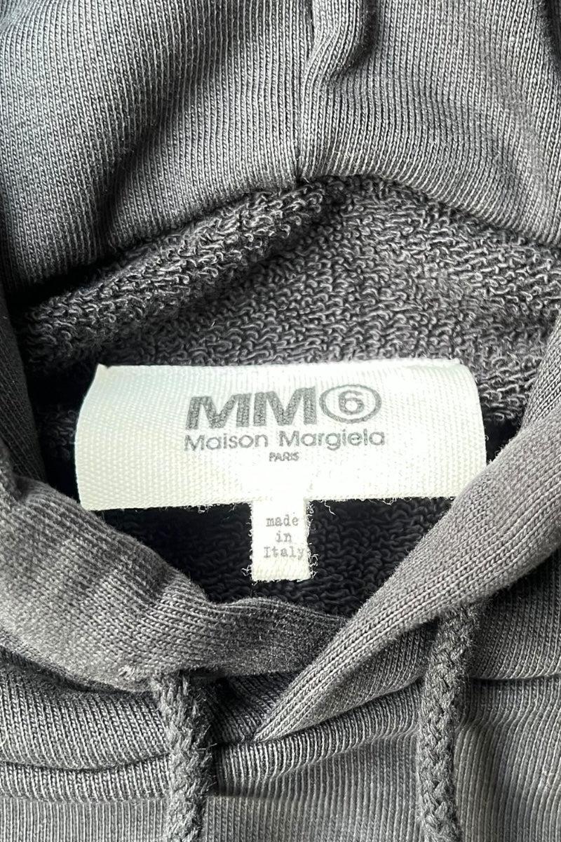 MADE IN ITALY SWITCHING HOODIE SWEATSHIRT / BLACK [SIZE: L USED]