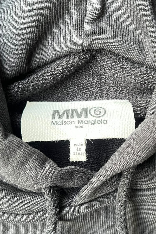 MADE IN ITALY SWITCHING HOODIE SWEATSHIRT / BLACK [SIZE: L USED]