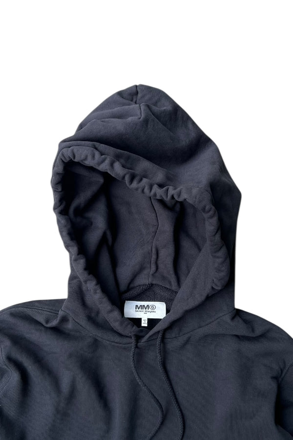 MADE IN ITALY SWITCHING HOODIE SWEATSHIRT / BLACK [SIZE: L USED]
