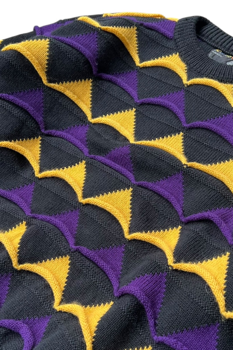 MADE IN AUSTRALIA 90'S WOOL KNIT SWEATER / BLACK [SIZE: L USED]