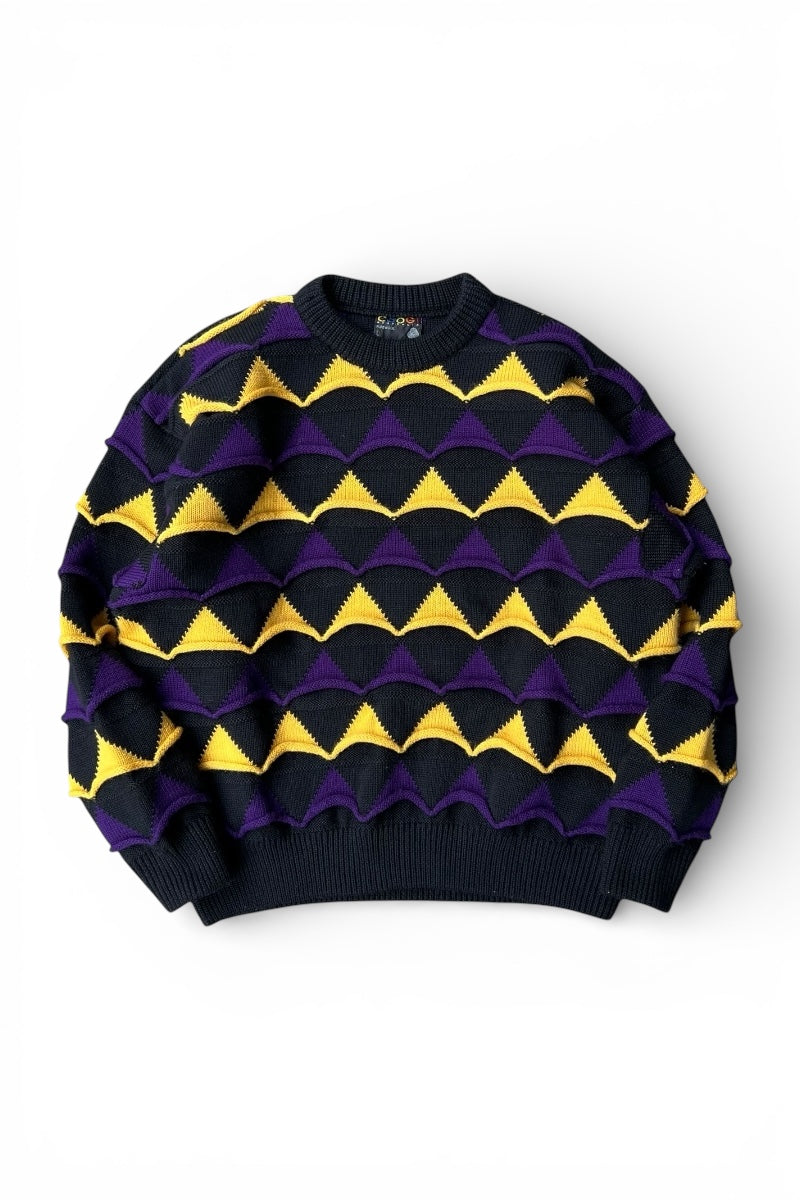 MADE IN AUSTRALIA 90'S WOOL KNIT SWEATER / BLACK [SIZE: L USED]