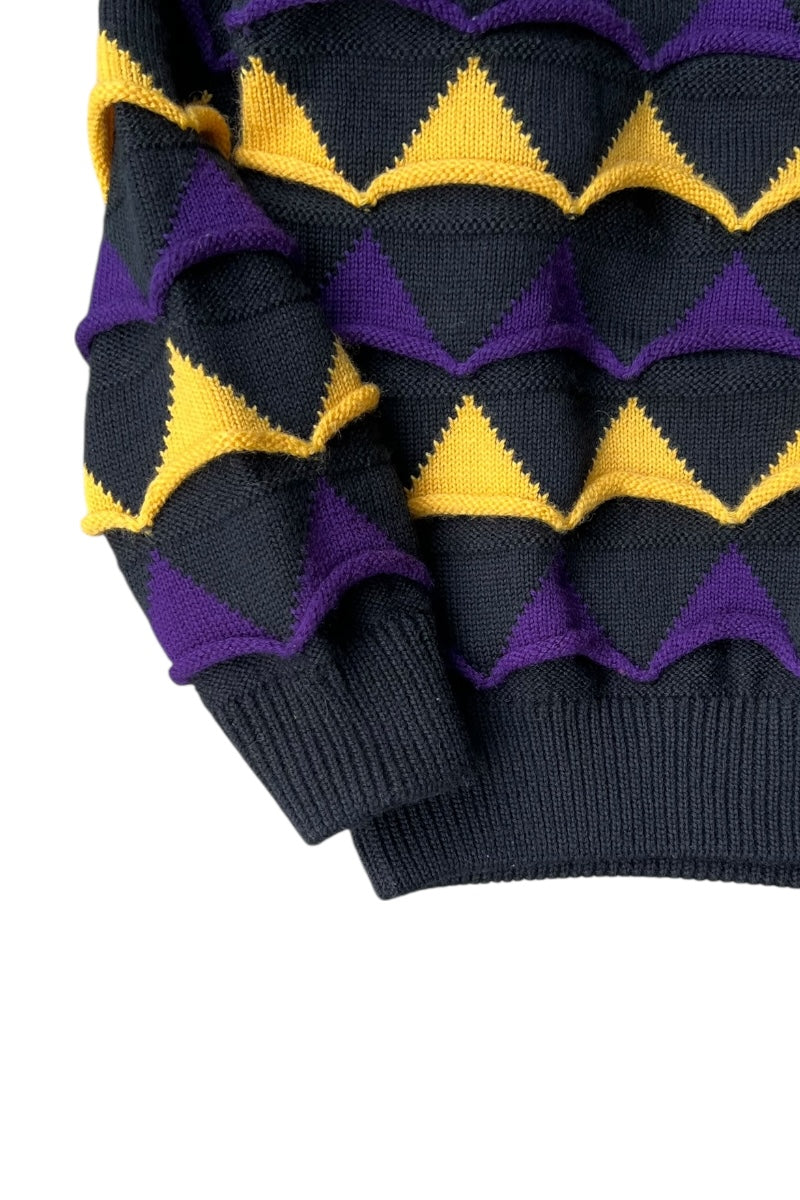 MADE IN AUSTRALIA 90'S WOOL KNIT SWEATER / BLACK [SIZE: L USED]