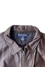 画像をギャラリービューアに読み込む, 90'S ZIP LEATHER JACKET / BROWN [SIZE: L USED]
