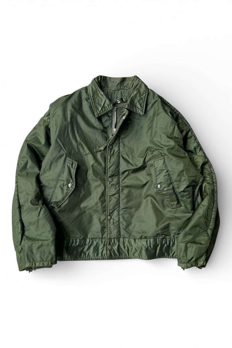 68'S A-1 TYPE NYLON DECK JACKET / GREEN [SIZE: XL USED]