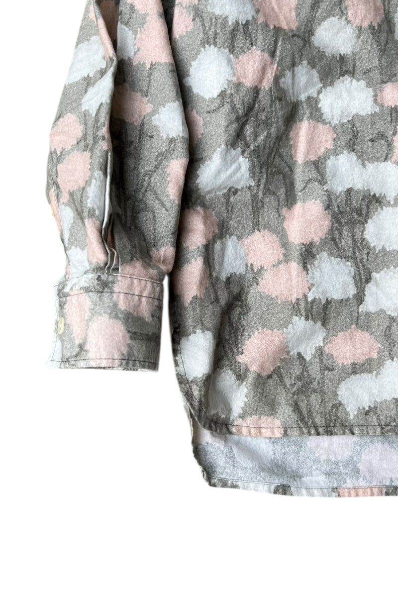 MADE IN ROMANIA L/S PATTERN SHIRT / GRAY [SIZE: S USED]