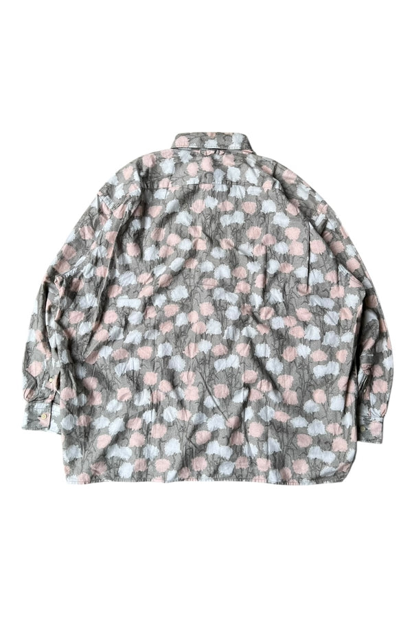 MADE IN ROMANIA L/S PATTERN SHIRT / GRAY [SIZE: S USED]