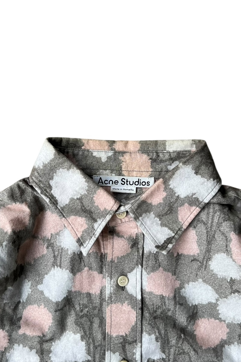 MADE IN ROMANIA L/S PATTERN SHIRT / GRAY [SIZE: S USED]
