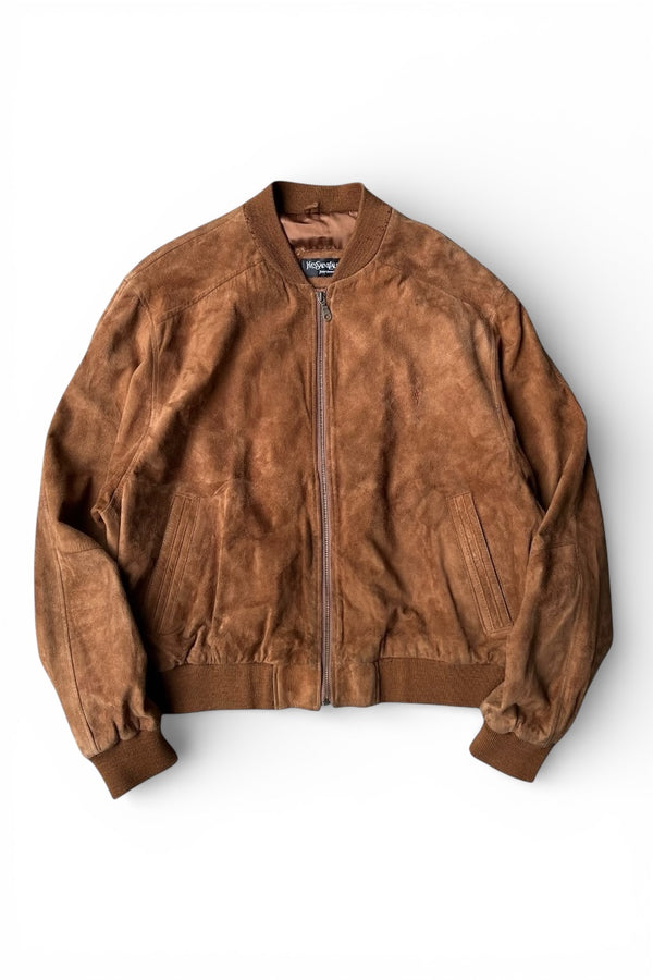 90's-Y2K EARLY 00's LEATHER SUEDE JACKET / BROWN [SIZE: M USED]
