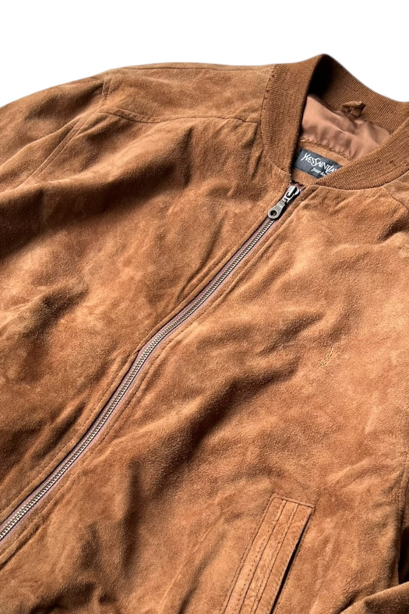 90's-Y2K EARLY 00's LEATHER SUEDE JACKET / BROWN [SIZE: M USED]