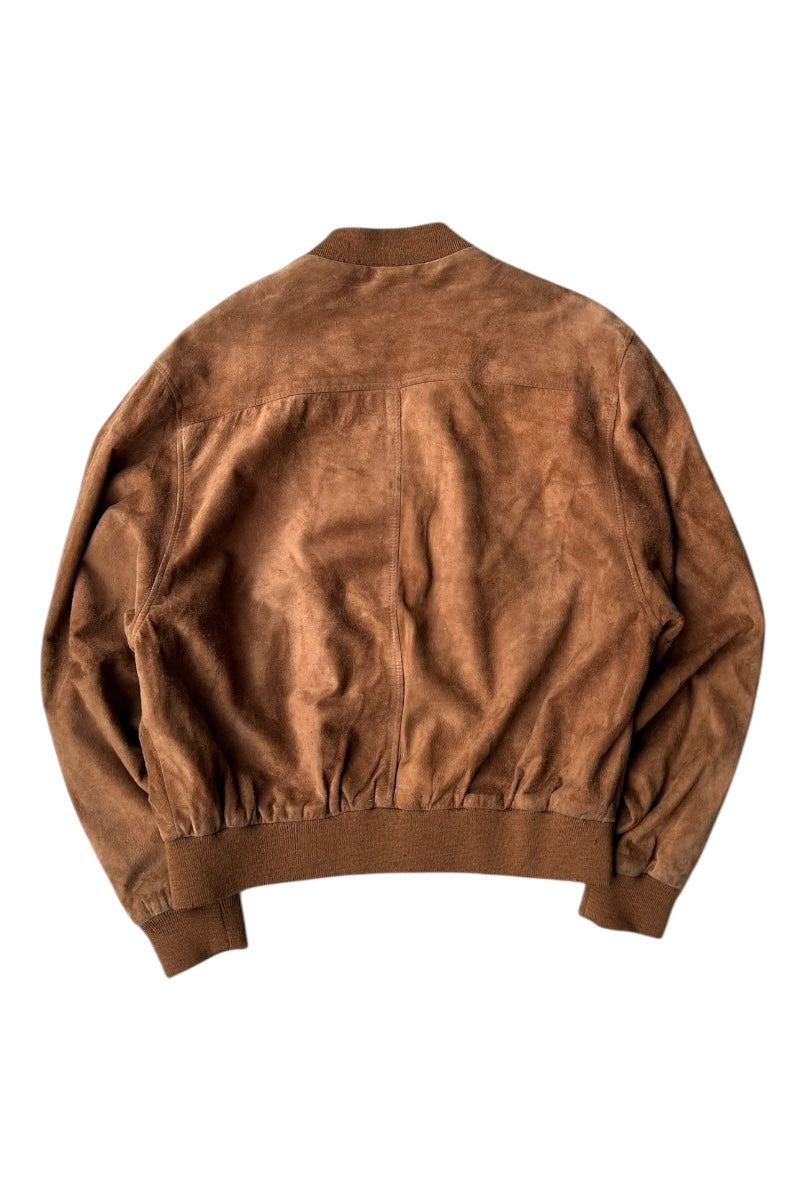 90's-Y2K EARLY 00's LEATHER SUEDE JACKET / BROWN [SIZE: M USED]