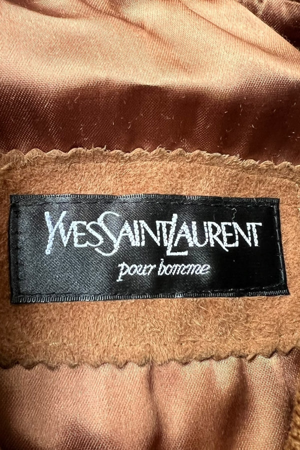 90's-Y2K EARLY 00's LEATHER SUEDE JACKET / BROWN [SIZE: M USED]