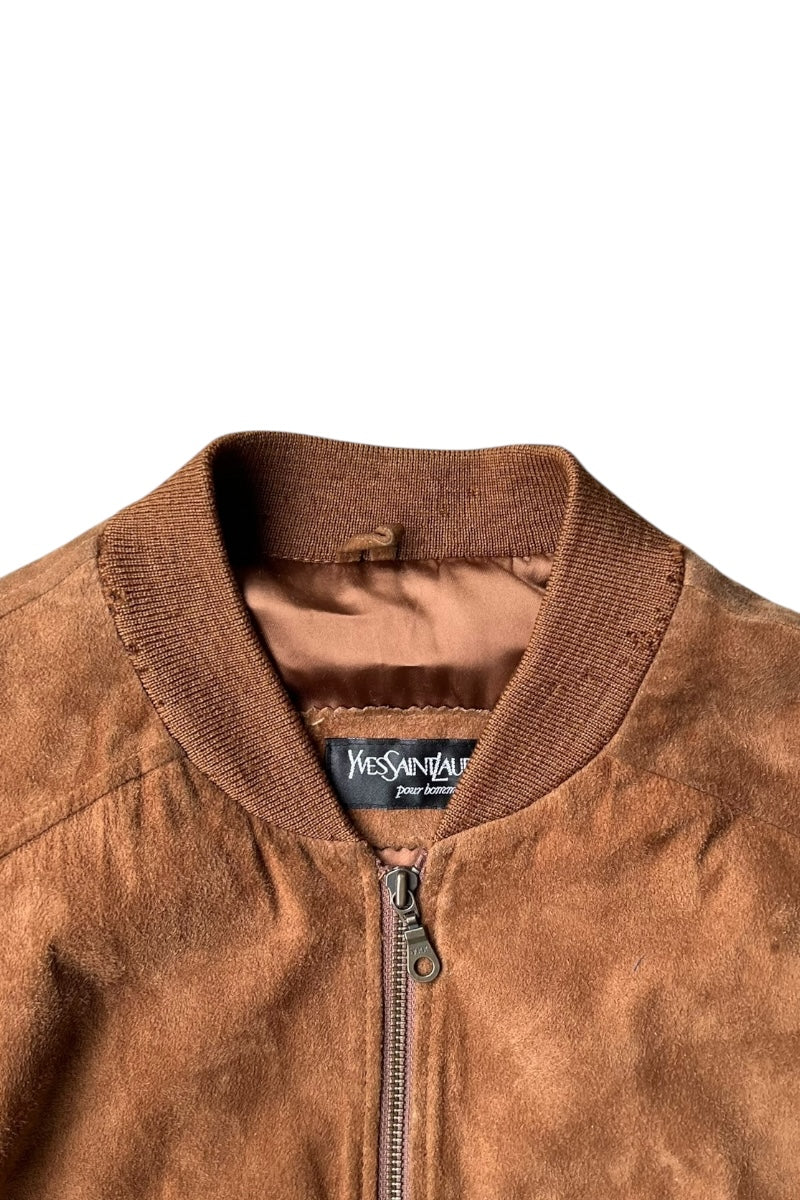 90's-Y2K EARLY 00's LEATHER SUEDE JACKET / BROWN [SIZE: M USED]