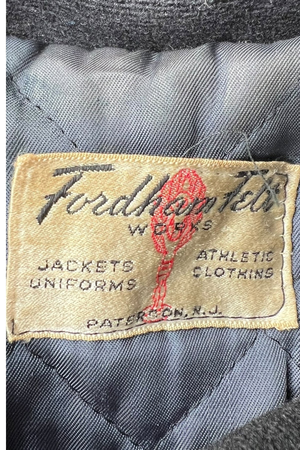 59'S LEATHER WOOL STADIUM JACKET / BLACK [SIZE: M USED]