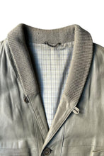 画像をギャラリービューアに読み込む, 90'S SHAWL COLLAR LEATHER JACKET / GRAY [SIZE: L USED]
