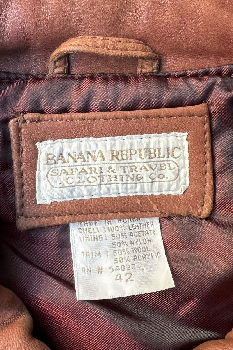 80'S NUBUCK LEATHER A-2 TYPE FLIGHT JACKET / BROWN [SIZE: 42 USED]