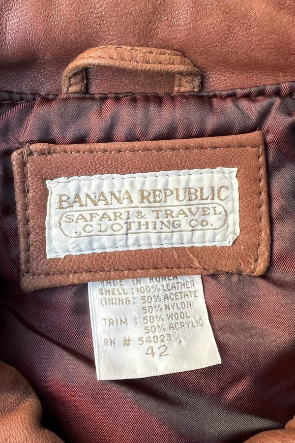 80'S NUBUCK LEATHER A-2 TYPE FLIGHT JACKET / BROWN [SIZE: 42 USED]