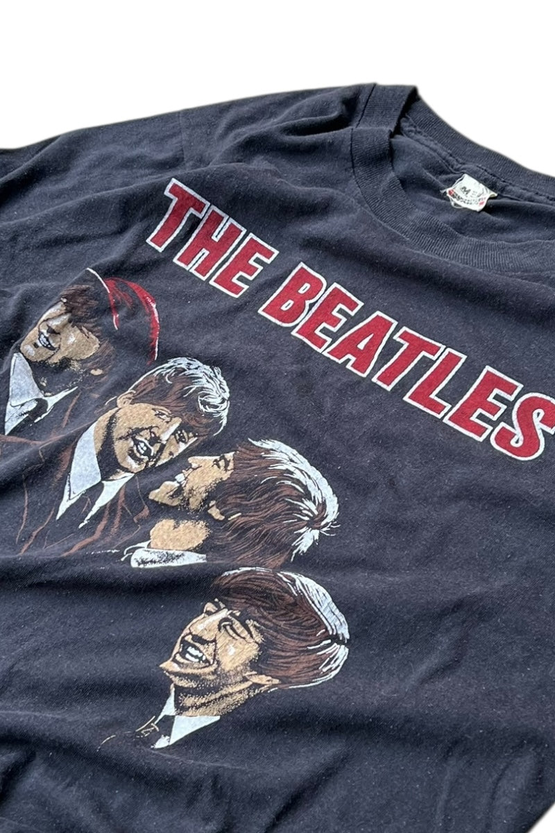 MADE IN USA 80'S THE BEATLES STRABERRY FIELDS FOREVER BAND T-SHIRT / BLACK [SIZE: M USED]