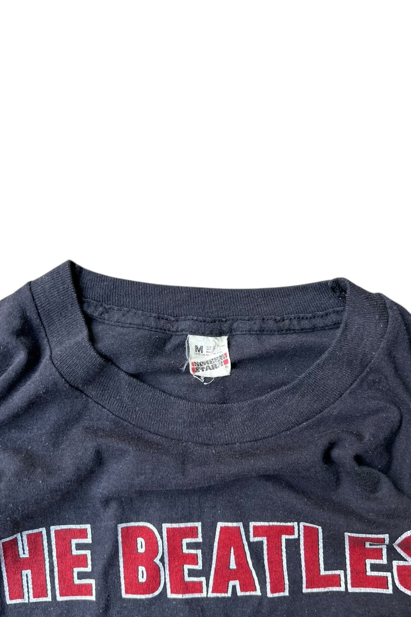 MADE IN USA 80'S THE BEATLES STRABERRY FIELDS FOREVER BAND T-SHIRT / BLACK [SIZE: M USED]