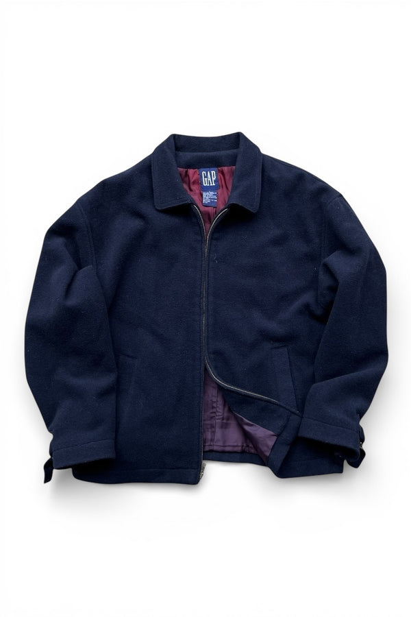 88-90'S WOOL ZIP JACKET / NAVY [SIZE: L USED]