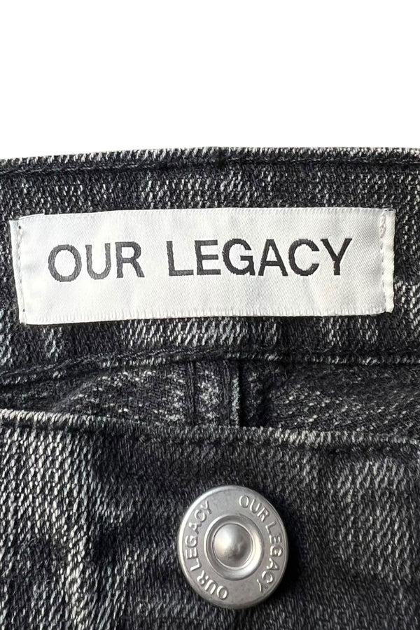 FORMAL CUT CHAIN TWILL DENIM PANTS / BLACK [SIZE: 29 USED]