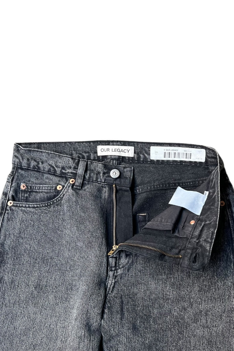 FORMAL CUT CHAIN TWILL DENIM PANTS / BLACK [SIZE: 29 USED]
