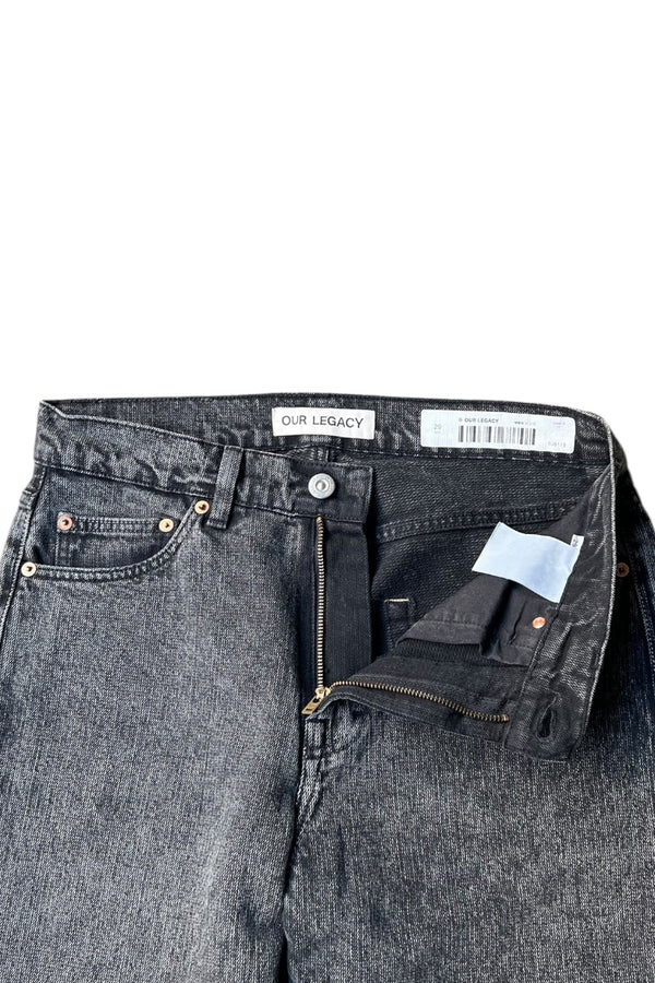 FORMAL CUT CHAIN TWILL DENIM PANTS / BLACK [SIZE: 29 USED]