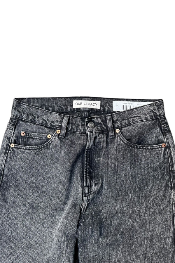 FORMAL CUT CHAIN TWILL DENIM PANTS / BLACK [SIZE: 29 USED]