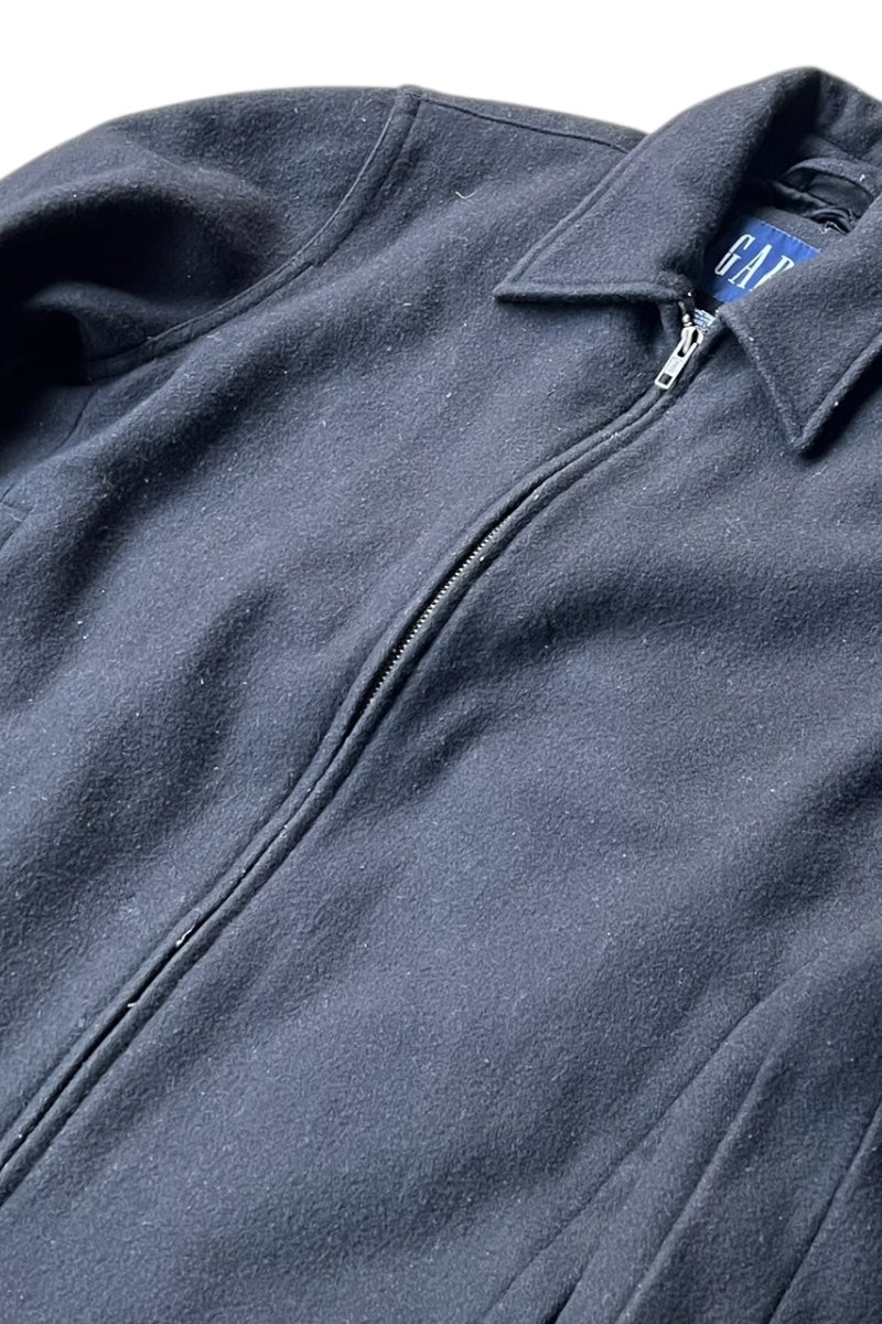Y2K EARLY 00'S WOOL ZIP JACKET / BLACK [SIZE: XS USED]
