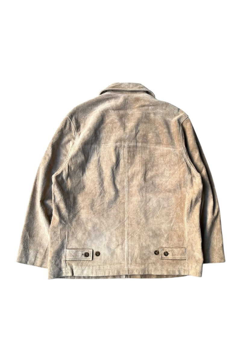 90'S SUEDE LEATHER JACKET / BEIGE [SIZE: L USED]
