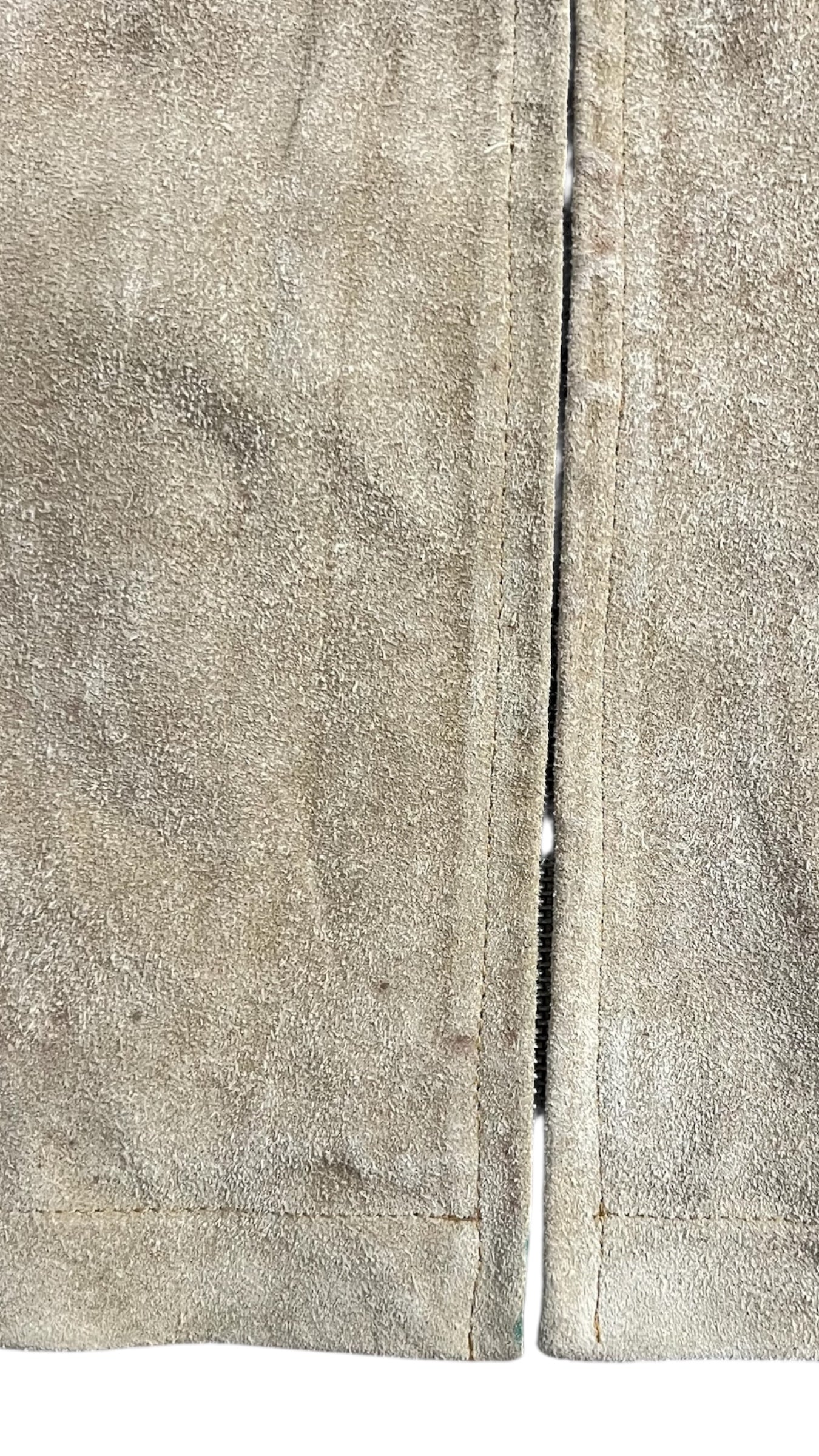90'S SUEDE LEATHER JACKET / BEIGE [SIZE: L USED]