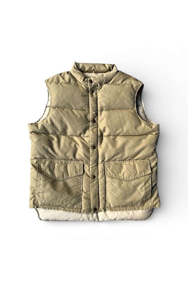 MADE IN USA 80'S GOOSE DOWN VEST / BEIGE [SIZE: L USED]