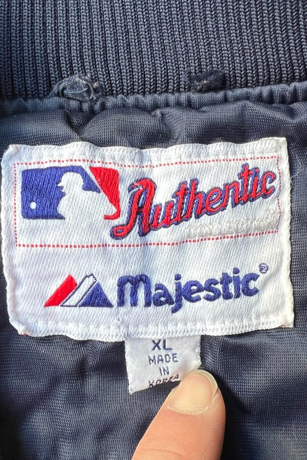 90s-Early 2000s NY Yankees Nylon Stadium Jacket / Navy [SIZE: XL USED]