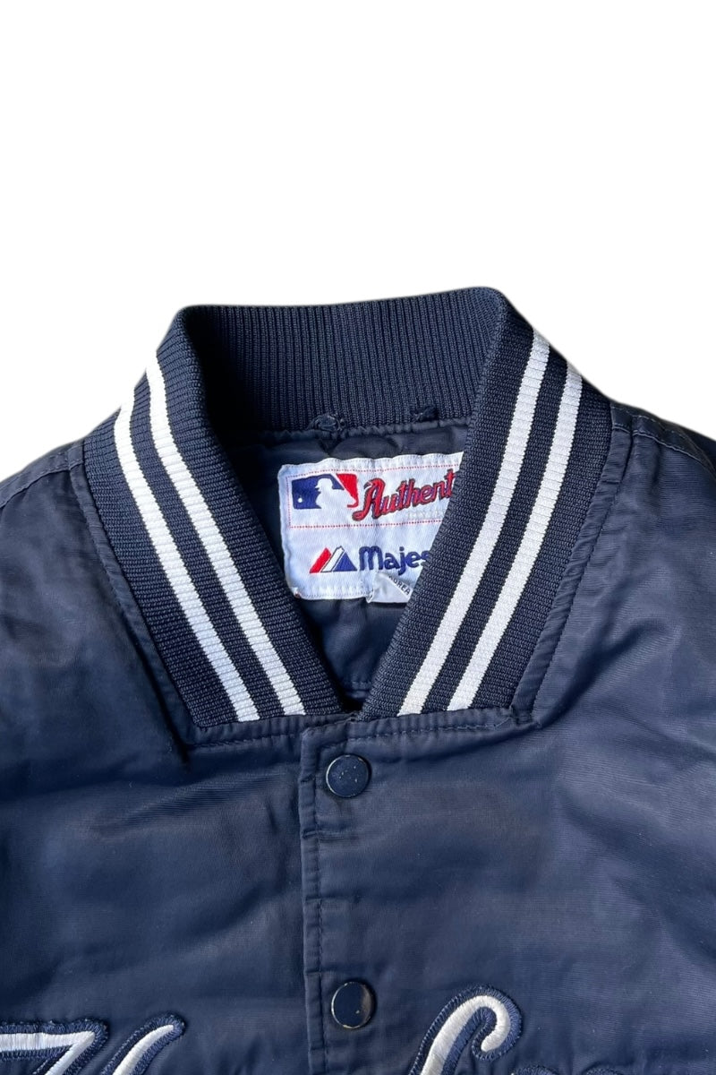 90s-Early 2000s NY Yankees Nylon Stadium Jacket / Navy [SIZE: XL USED]