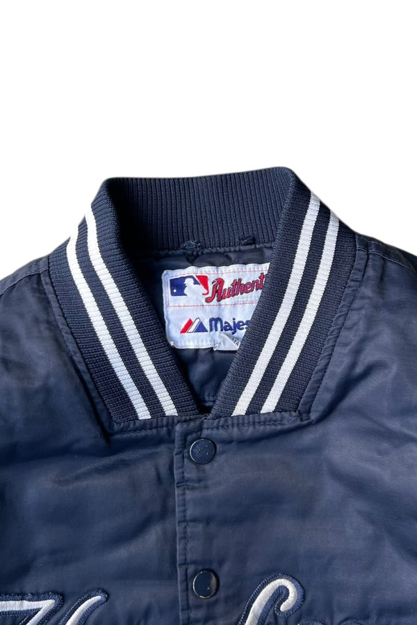90s-Early 2000s NY Yankees Nylon Stadium Jacket / Navy [SIZE: XL USED]