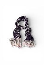 画像をギャラリービューアに読み込む, MADE IN BELGIUM 80-90'S BEADS DESIGN COTTON SILK SCARF / PURPLE [SIZE: ONE SIZE USED]
