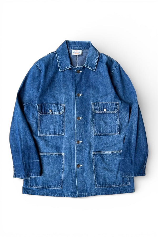 70'S DENIM COVERALL JACKET / INDIGO [SIZE: M USED]