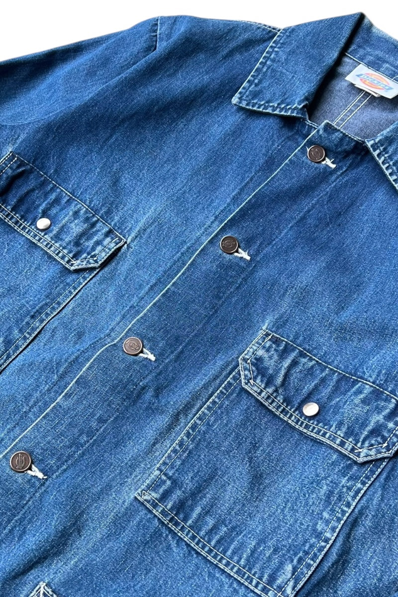 70'S DENIM COVERALL JACKET / INDIGO [SIZE: M USED]